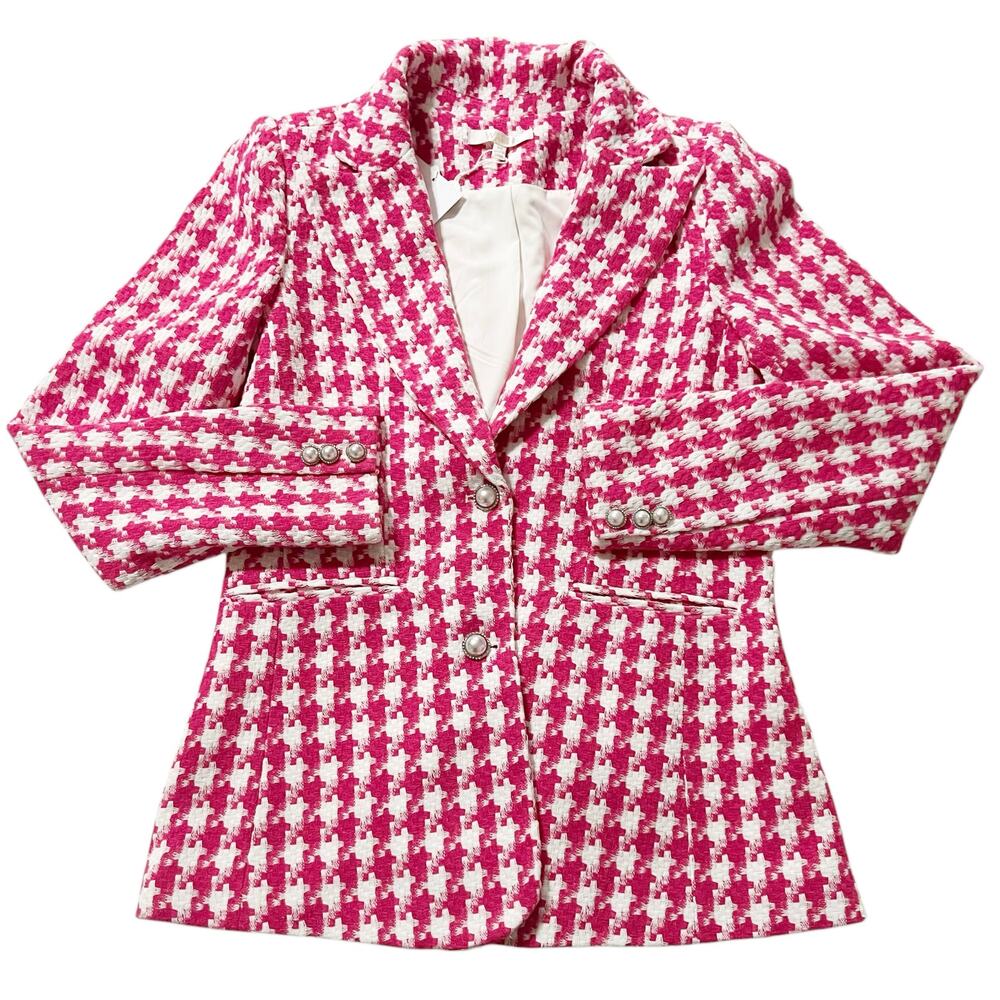 NWT‎ WAYF Women's Houndstooth Tweed Blazer & Skirt Two-Piece Set Size XS - Picture 6 of 12